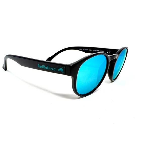 Red Bull SPECT Unisex Soul Polarized Active Sports Sunglasses - Black Blue Lense
